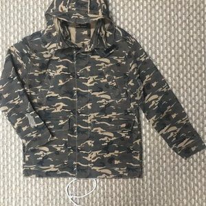 Kayden K Camouflage Jacket With Detachable Hood Mens Sz XL Distressed NEW